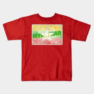 Myanmar Vintage style retro souvenir Kids T-Shirt